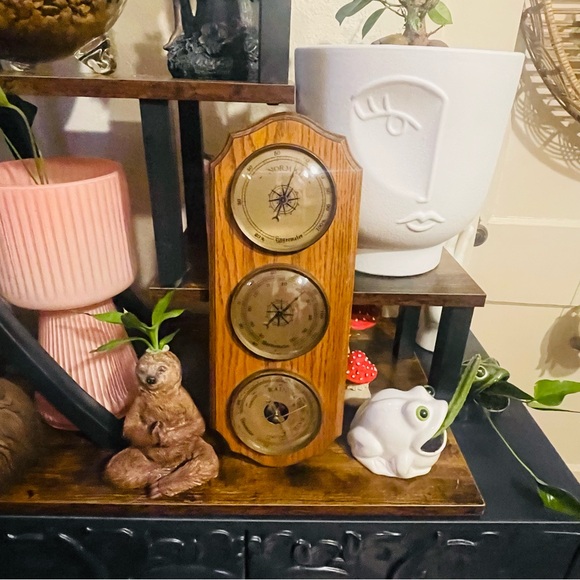 Vintage Weather station barometer thermometer hygrometer barometer wooden frame - Picture 14 of 16